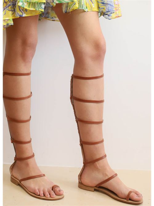 Leather lace up sandals Da Costanzo | STIVALECUOIO